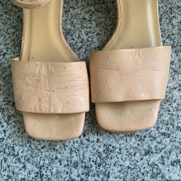 By Far Ines Ostrich Leather Sandals Size 6 - Picture 3 of 11